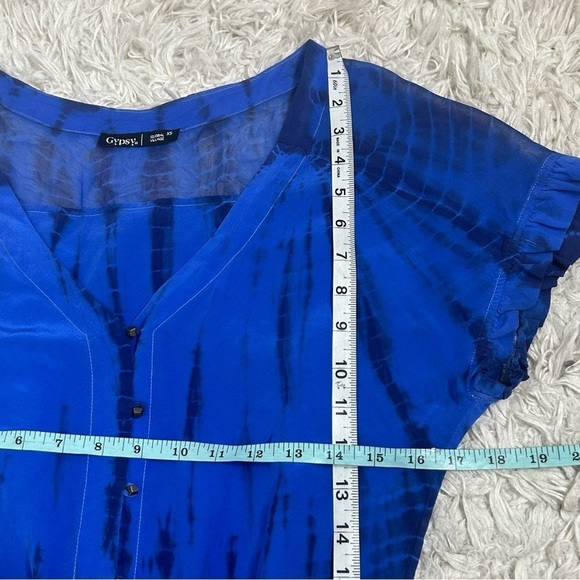 Gypsy 05 Blue Tie Dye Silk Romper - Picture 11 of 13